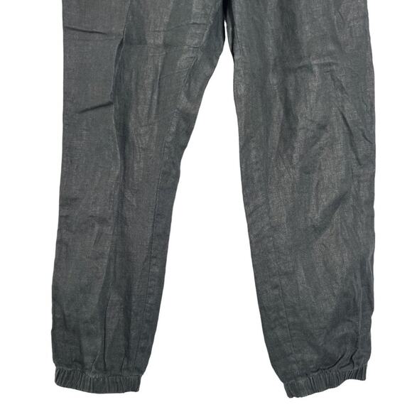 Athleta Cabo Linen Joggers Black High Rise 100% Linen Pockets Travel Pant 4 EUC - Picture 8 of 9